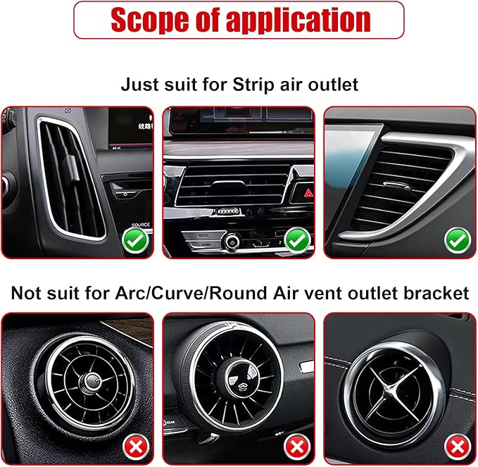 20 Pieces Universal Car Auto Air Conditioner Vent Outlet Trim Strip, Waterproof Flexible Shiny Auto Car Vent Interior Accessories for All Air Vent Outlet (20PCS - Red)