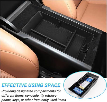 Center Console Organizer Compatible with 2025-2026 Toyota Camry Accessories, Armrest Storage Box Glove Organizer Tray Secondary Insert with Coin and Sunglasses Holder