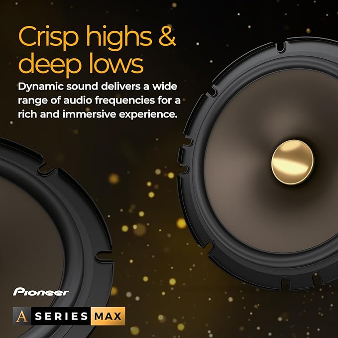 Pioneer A-Series MAX TS-A683FH 6” x 8' 2-Way Speakers (Pair) – 370W Max, Balanced Sound + Smooth Treble, Enhanced Bass, Great Stock Replacement