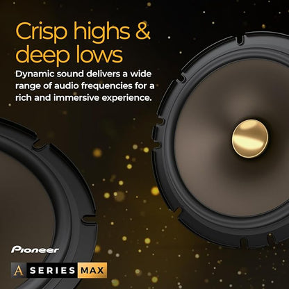 Pioneer A-Series MAX TS-A683FH 6” x 8' 2-Way Speakers (Pair) – 370W Max, Balanced Sound + Smooth Treble, Enhanced Bass, Great Stock Replacement