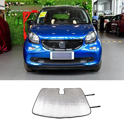 Windshield Sun Shade Compatible with Mercedes-Benz Smart 2015-2021 Foldable Front Windshield Sunshade Protector, Block UV Rays Keep Your Car Cooler