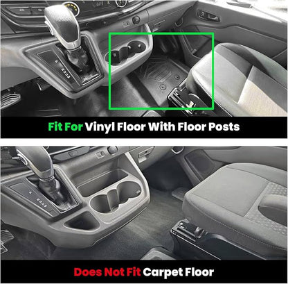 LASFIT Floor Mats for Ford Transit 2022-2026 Vinyl Floor w/Posts Only, Transit 150/250/350/350HD All Weather TPE Protector, Full Coverage Floor Liners for Transit-150 250 350 350HD Accessories
