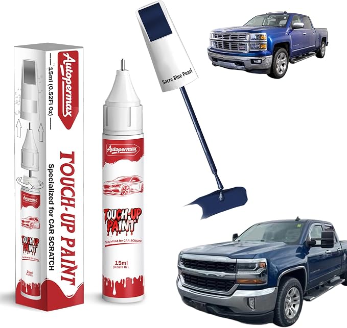 G1K/WA409Y Sacre Blue Pearl Car Touch Up Paint for Chevrolet, Color Accurate Two-In-One Car Paint Scratch Repair Pen, Professional Scratch Remover for Vehicles Chips and Nicks Scuff