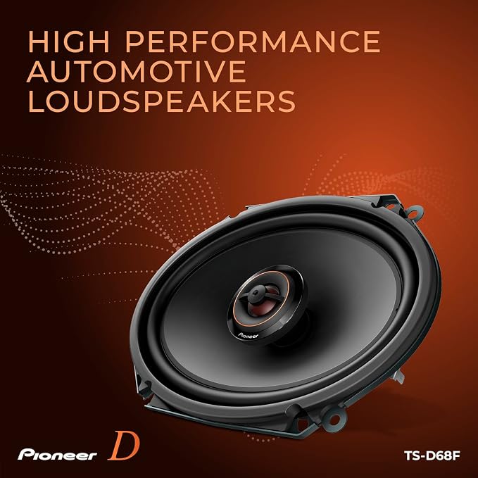 Pioneer D-Series TS-D68F 6” x 8” 2-Way Speakers (Pair) – 280W Max, Balanced Sound + Smooth Treble, Ideal Factory Upgrade, Add an Amplifier for Even Better Performance