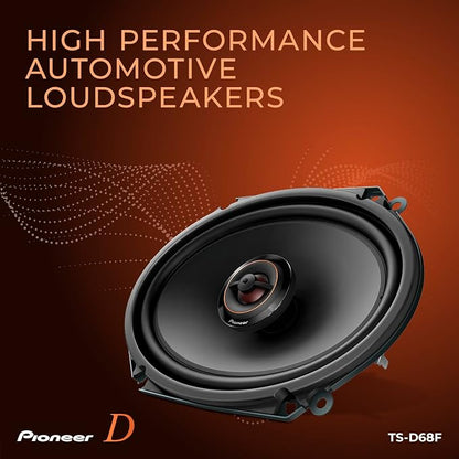 Pioneer D-Series TS-D68F 6” x 8” 2-Way Speakers (Pair) – 280W Max, Balanced Sound + Smooth Treble, Ideal Factory Upgrade, Add an Amplifier for Even Better Performance