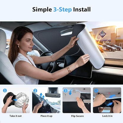 Upgraded Windshield Sun Shade for Toyota Tacoma, Trucks, Sedans & SUVs [Nano Ice-Crystal Cooling, 99.9% Sun Protection] Foldable Sunshade with Storage Bag, Car Accessories, S (59 x 29 in)