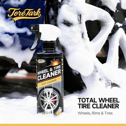 toretark Wheel Cleaner & Tire Cleaner & Rim Cleaner, Professional 3 in 1 Car Wash Iron Remover Cleaning Spray for Car Detailing Supplies 16 Fl Oz