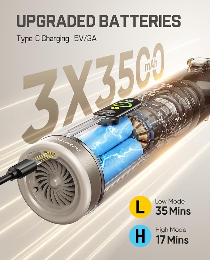 Fanttik Slim V10 Ultra Cordless Car Vacuum, 4-in-1 Portable Mini Vacuum with 19kPa Suction, Freely Combinable Accessories, 2 Suction Modes, Handheld Vac for Car, Small Jobs, Keyboard, Office (Brown)