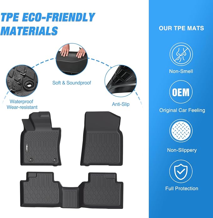 Nilight TPE Floor Mats for Toyota Camry (Hybrid Only) 2018 2019 2020 2021 2022 2023 2024,All Weather Custom Fit Heavy Duty Floor Liners