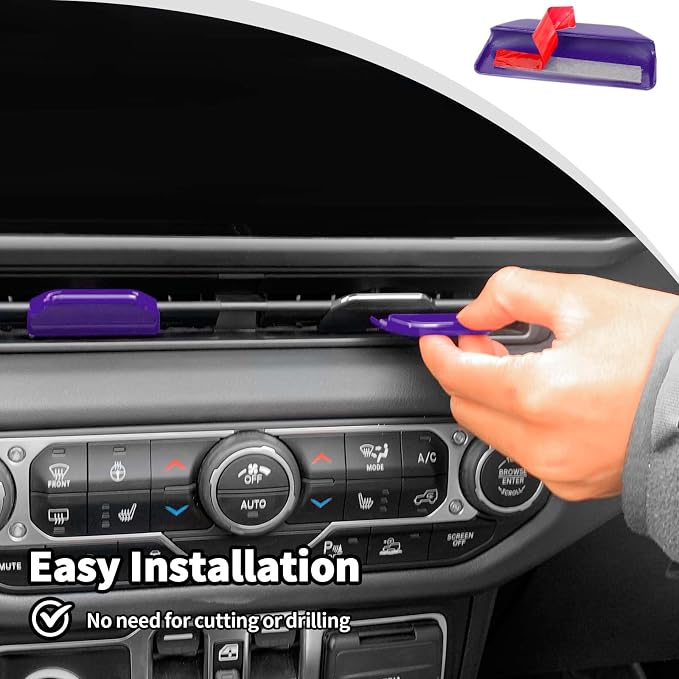 JWWY for Jeep JL Vent Air Outlet Adjustment Cover Trim Fit for 2024-2025 Jeep Wrangler JL JLU Gladiator JT 4xe Interior Accessories 2pcs Purple