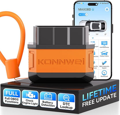 KONNWEI KW906 OBD2 Scanner Bluetooth, Professional Code Reader & Scan Tool for All Cars, Automotive Diagnostic Tool to Check Engine Light & Clear Fault Codes, Auto Scan, Live Data, Battery Test