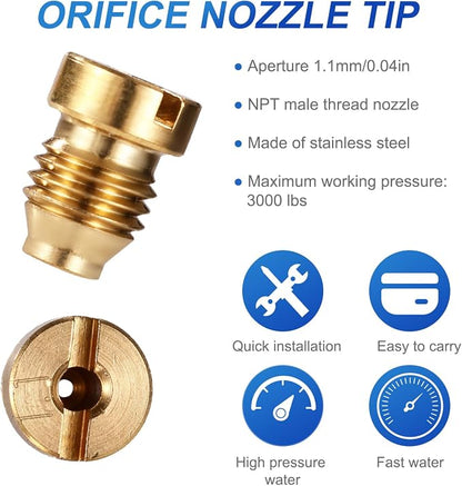 2 Sets Foam Cannon Orifice Kit, 0.04in/1.1mm Thread Nozzle and Foam Maker Meshes with Cleaning Tools Straw Filter Balls Universal Replacement Parts for Car Wash Tools