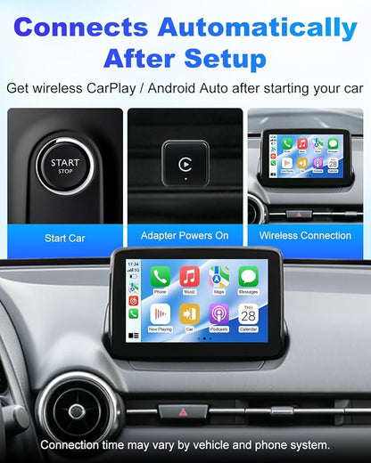 2026 Wireless CarPlay & Android Auto Adapter, 2-in-1 Wired to Wireless Dongle, Fast Auto-Connect, Stable Connection, Mini Plug & Play USB Adapter for Factory Wired Cars