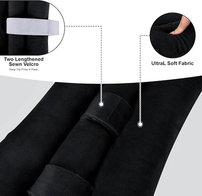 Seat Belt Pillow Post Surgery, Heart Pillows for After Heart Surgery Recovery, Chest Port Pacemaker Pillow for Chemo Patients Seatbelt, Gifts for Women After Hysterectomy (Black)