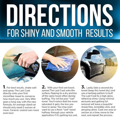 The Last Coat Ceramic Coating Spray & Sio2 Based Car Wax - Hydrophobic Formula and Uv Protectant Wax for Car, Also Long Lasting Coat, Ceramic Spray 16(Oz)