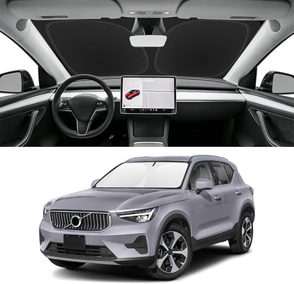 Custom Fit Windshield Sun Shade for Volvo XC40 2019-2026, Blocks UV & Heat, Front Window Sunshade Accessorie, Easy Fold & Store Keep Your Car Cooler