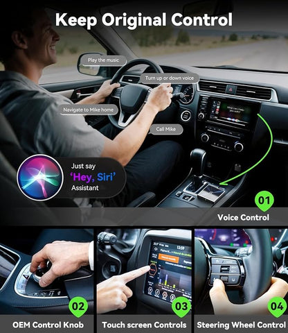Wireless CarPlay Adapter for iPhone, Converts Wired to Wireless Apple CarPlay Adapter, Includes USB-A to USB-C Dongle, Easy Use, Stable Control, No Delay, Compatible with Cars from 2016 & iOS 10+