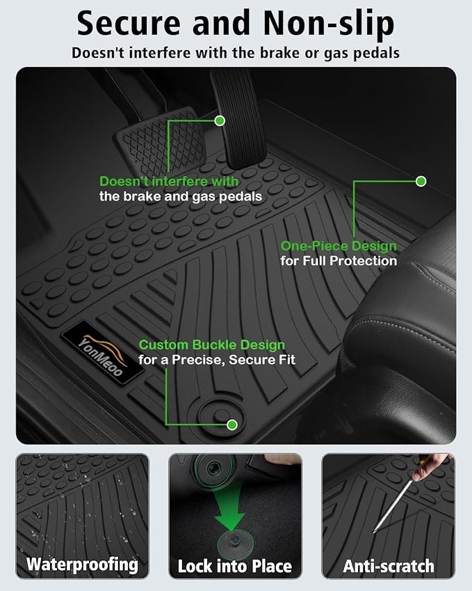 Floor Mats Custom Fit for Kia Sorento 2021-2025 2026 6&7 Seats (Not for Hybrid) Trunk Mat with Backrest Mat All Weather TPE Rubber Cargo Liner Back Seat Protector Full Set for Sorento Accessories
