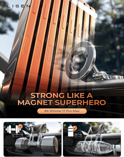 LISEN for MagSafe Car Mount 2 Pack, Classic Magnetic Phone Holder for Car, Car Phone Holder Mount, Dash Car Accessories Gifts for Women Men, for iPhone 17 Pro Max Air 16 15 14 13 12