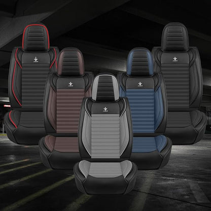 Seat Covers Full Set Fit for Nissan Rogue 2015-2026, Breathable and Comfortable Leather Car Seat Cover, Standard Waterproof Cushion Cover Auto Interior Accessories (Black Gray)