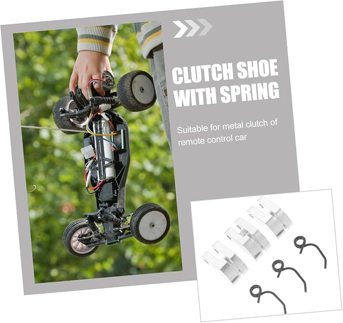 Alipis 6 Sets Metal Clutch Shoe Spring Kit for 1/8 Scale RC Model Cars Upgrade Parts for Engine Car Accessories and Gear Bearing Clutch Shoes