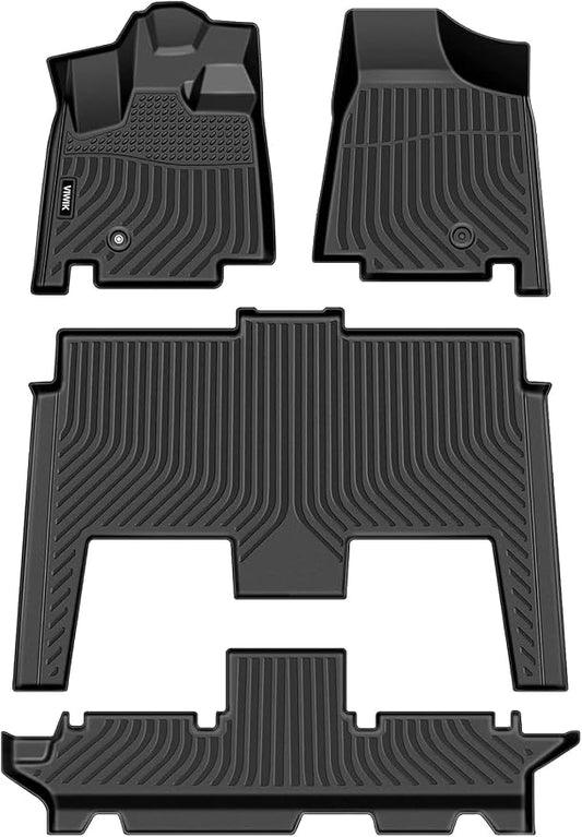 VIWIK TPE Floor Mats Custom for Dodge Grand Caravan 7 Seat 2011-2020,All Weather Car Mats Compatible for Town & Country (Stow'n Go Only) 2008-2016, Full Set Automotive Floor Mats,1st 2nd 3rd Row, 4pcs