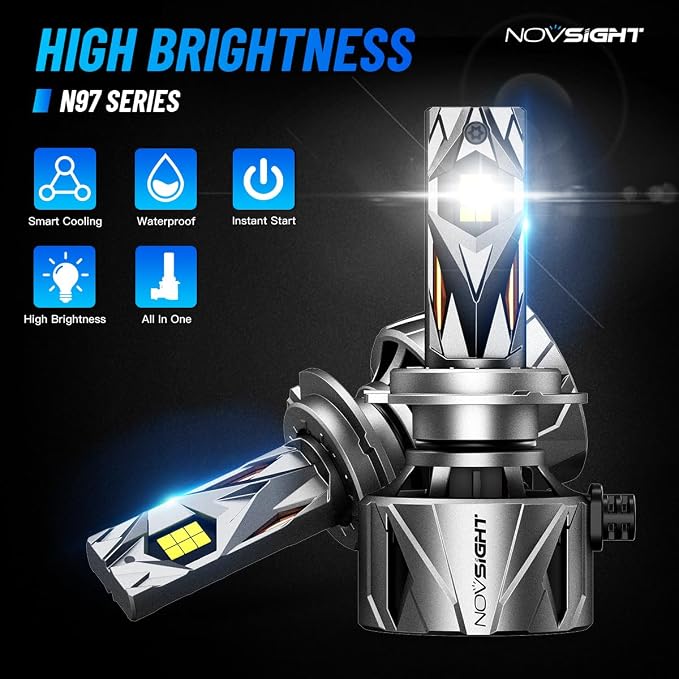 NOVSIGHT 𝗛𝟳 Fog Bulbs Upgrade, 900% Brighter 95,000LM, 240W Performance, Enhanced Cooling, 5-Min Installation, 100,000+ Hour Lifespan, IP68 & CANBUS Compatible, Pack of 2