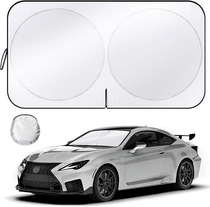 Sun Shade for Car Windshield, Foldable Universal Car Windshield Sun Shade UV Rays Reflective Sun Visor Shade Keeps Vehicle Cool for Cars, Trucks, SUVs (59 x 31.5 in)