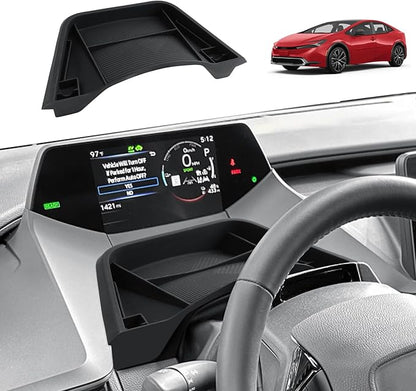 ECOZEN Dash Console Organizer For 2023-2026 Toyota Prius - Dashboard Storage Tray Behind Steering Wheel Center Console Organizer - 2023 2024 2025 2026 Prius Interior Accessories