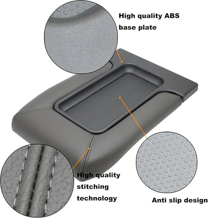 NHILES Center Console Lid Replacement Kit for 1999 2000 2001 2002 2003 2004 2005 2006 2007 Silverado/Avalanche/Suburban/Sierra/Yukon Replaces Number 19127364, 19127365, 19127366 (Dark Gray)