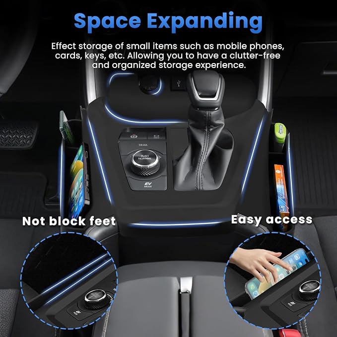 Autorder Silicone Center Console Organizer for 2019-2026 Toyota RAV4 Accessories Seat Gap Storage Box Soft Gear Shift Panel Trim Cover