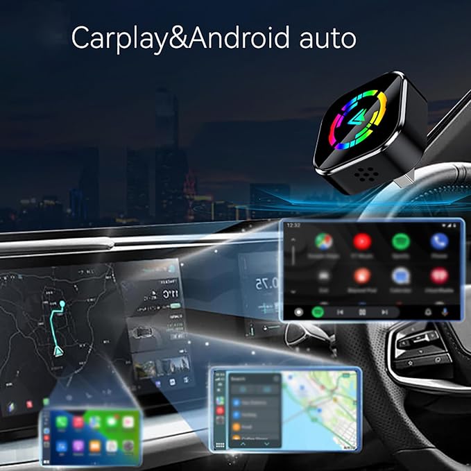 Wireless CarPlay Adapter for Motor Africa Twin 2020-2025 2026, Adapter USB Design Plug and Play Stable Connection Bluetooth Fast Connection Car Accessories,Black-B