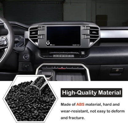 Car Center Console Air Conditioning Outlet Trim Cover Kit Compatible with Toyota Tundra/Sequoia 2022-2026, ABS Dashboard Side A/C Vent Panel Protective Frame Decoration Accessories, For 8-inch Screen