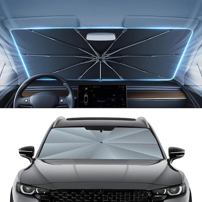 Autorder Windshield Sun Shade Umbrella for 2023-2026 Mazda CX-50 CX50 Accessories,Upgraded Ice Crystal Material,Easy Setup Umbrella Sunshade for Car Windshield,100% Sun Blocking