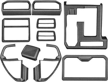 Interior Trim for Toyota Tacoma 2024-2026 Carbon Fiber Gear Shift Panel with Steering Wheel Trim