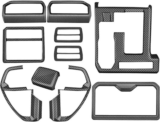 Interior Trim for Toyota Tacoma 2024-2026 Carbon Fiber Gear Shift Panel with Steering Wheel Trim