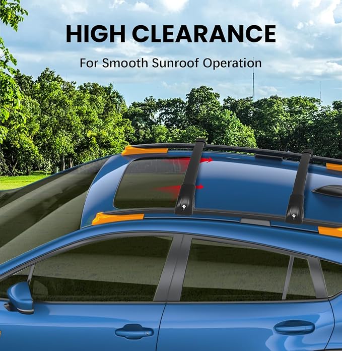 300lbs Roof Rack Cross Bars Compatible with Subaru Crosstrek Wilderness 2024 2025 2026 & Volkswagen Tiguan 2018-2026 & Taos 2022-2026 Aluminum Lockable Roof Rails Crossbar for Bike Kayak Cargo