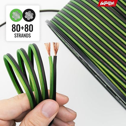 Install Link 16 AWG Gauge Speaker Wire Cable (250 Feet) Stereo, Car or Home Theater, CCA