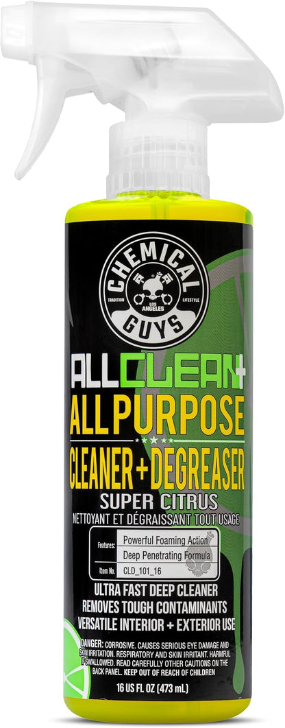 Chemical Guys CLD_101_16 All Clean+ Citrus Based All Purpose Super Cleaner, Safe for Cars, Trucks, SUVs, Motorcycles, RVs & More, 16 fl oz, Citrus Scent