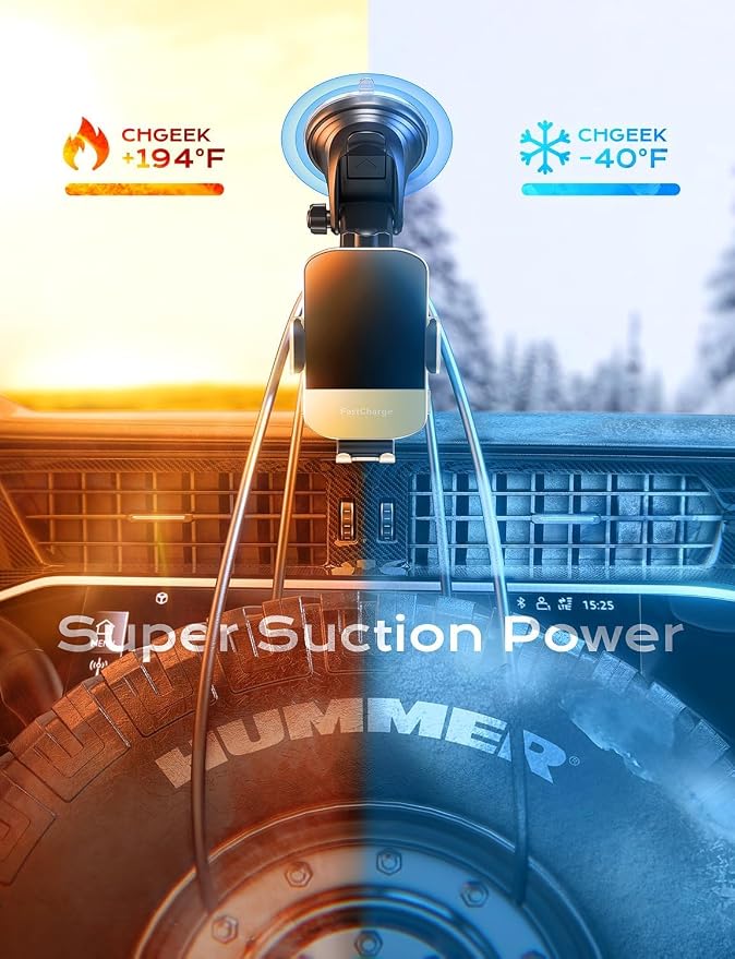 Wireless Car Charger, 15W Fast Charging Auto Clamping Car Charger Phone Mount Phone Holder fit for iPhone 15 14 13 12 11 Pro Max Xs, Samsung Galaxy S24 Ultra S23 S22 S21, S20, S10+, Golden