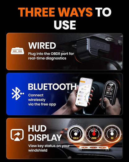 ANCEL BD310 Bluetooth OBD2 Scanner, 2-in-1 Car Diagnostic Scan Tool & Code Reader with App, Battery Test, Trip Analysis, Performance Test, for iPhone & Android, All 1996+ Vehicles