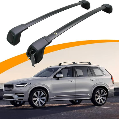Upgraded Crossbars Fit for 2015-2026 Volvo XC90 Lockable Roof Rack Cross Bars Cargo Accessories, Work for Flush Side Rails
