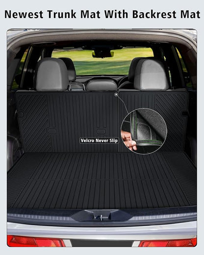 Floor Mats & Cargo Mat with Backrest Mat Custom for Mazda CX-50 2023-2025 2026 (Only Gas), Door Sill Guards, All Weather TPE Full Set Floor Liners Trunk Mat for CX-50 Fuel Accessories