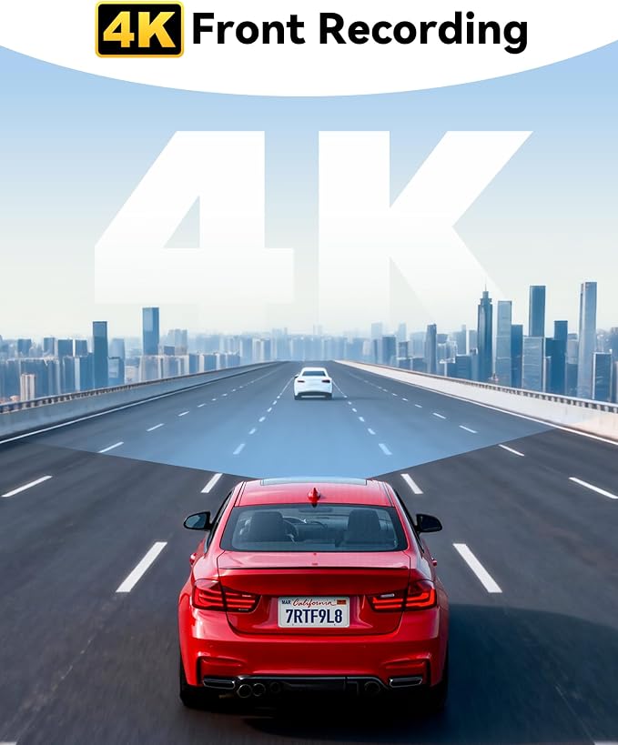 REDTIGER F9 Lite 4K Dash Cam Front, ADAS, Built-in WiFi APP Control Dash Camera for Cars, 2160P UHD Mini Car Dash Cam with GPS, Night Vision, G-Sensor, 24H Parking Monitor (SD Card Not Included)