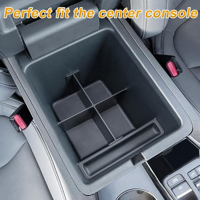 PIMCAR 2-Piece Center Console Organizer & Armrest Divider Set for 2023-2026 Honda Pilot, 2024-2026 Honda Passport/Ridgeline, Custom Fit Durable ABS Plastic Storage Tray