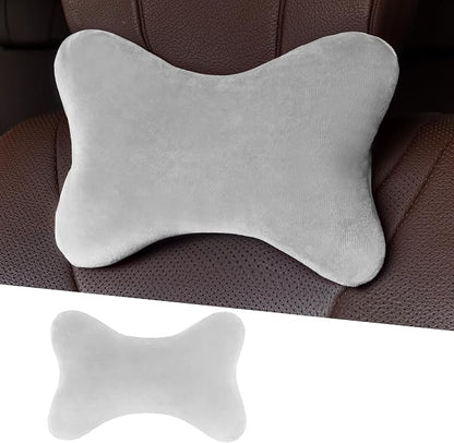 Car Headrest Pillow, Soft Comfortable Memory Foam Automotive Neck Pillow Cushion for Neck Pain Pressure Relief, Universal Fit (Gray)
