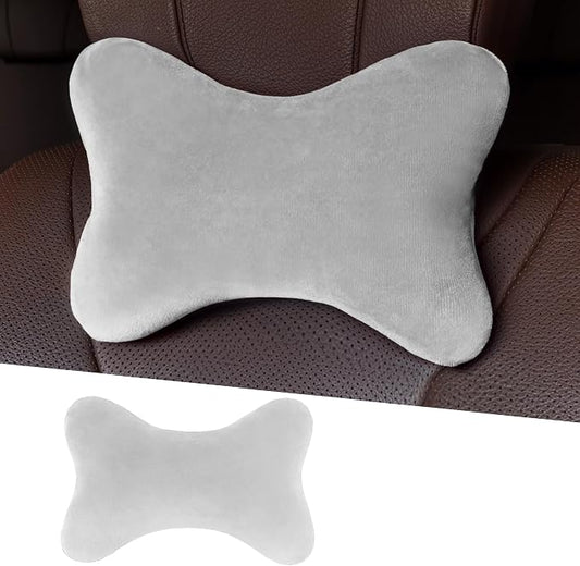 Car Headrest Pillow, Soft Comfortable Memory Foam Automotive Neck Pillow Cushion for Neck Pain Pressure Relief, Universal Fit (Gray)