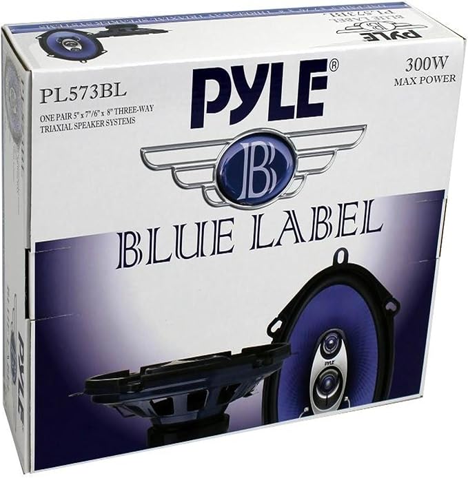 4) New Pyle PL573BL 5x7" 600 Watts 3-Way Car Coaxial Speakers Stereo Blue Four