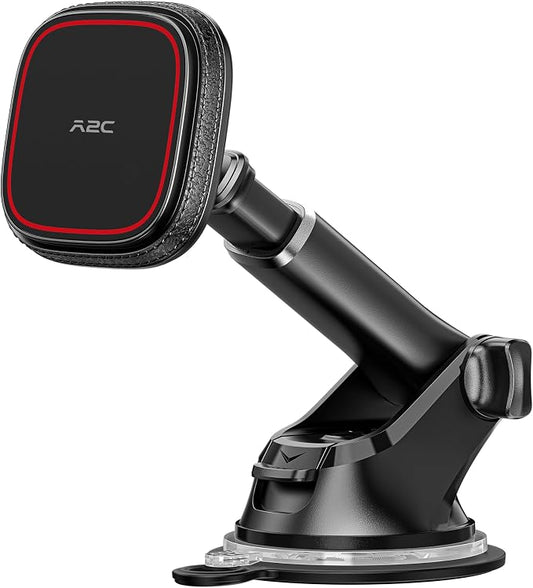 APPS2Car for MagSafe Car Mount, Dashboard & Windshield Suction Cup Holder with Telescopic Arm, Magnetic Phone Holder for Your Car, Designed for iPhone MagSafe Case (Black-Magsafe)