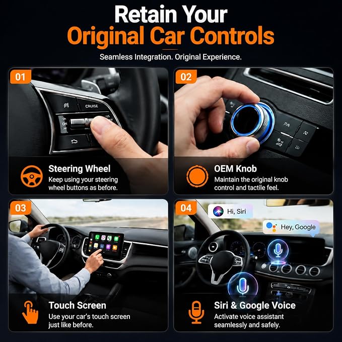 Wireless CarPlay Adapter & Android Auto Wireless Adapter, 2026 2-in-1 CarPlay Wireless Adapter for iPhone,Converts Factory Wired CarPlay/Android Auto to Wireless, USB/USB-C Dongle for Cars